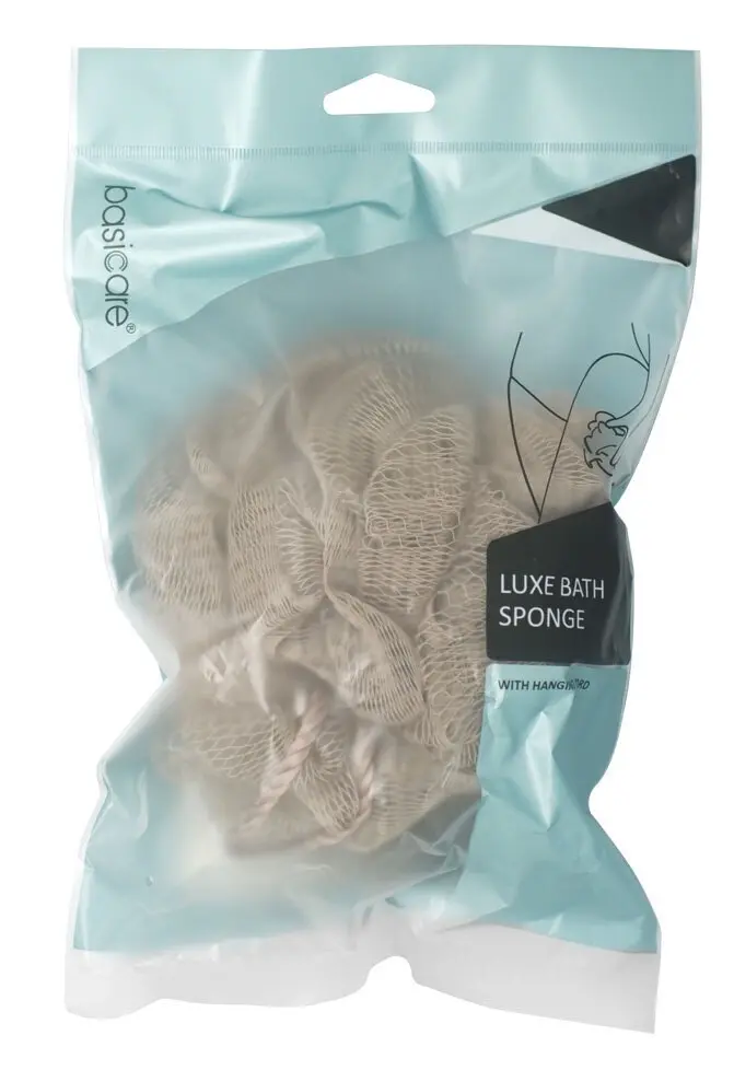 Basicare Luxe Bath Sponge with Hanging Cord