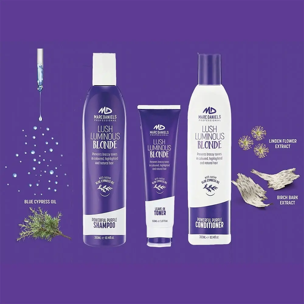 Marc Daniels Trio Pack Purple Blonde 300ml Shampoo, Conditioner & Toner