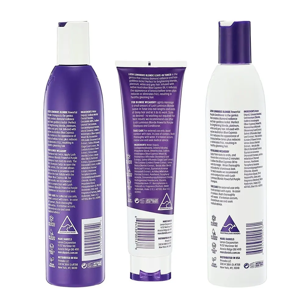 Marc Daniels Trio Pack Purple Blonde 300ml Shampoo, Conditioner & Toner