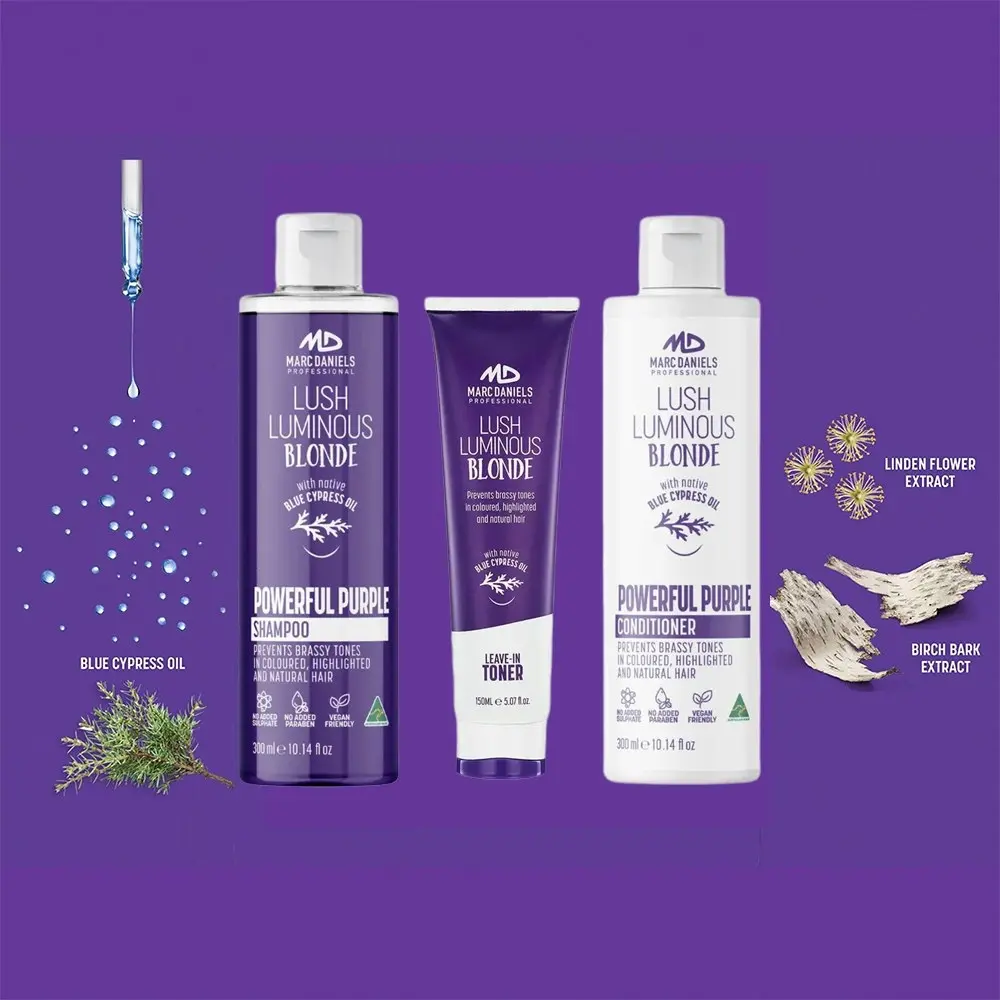 Marc Daniels Trio Pack Purple Blonde 300ml Shampoo, Conditioner & Toner