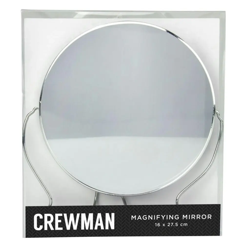 Crewman Men’s 2-Sided Shaving Mirror on Stand - 145mm Diameter, 2x Magnification