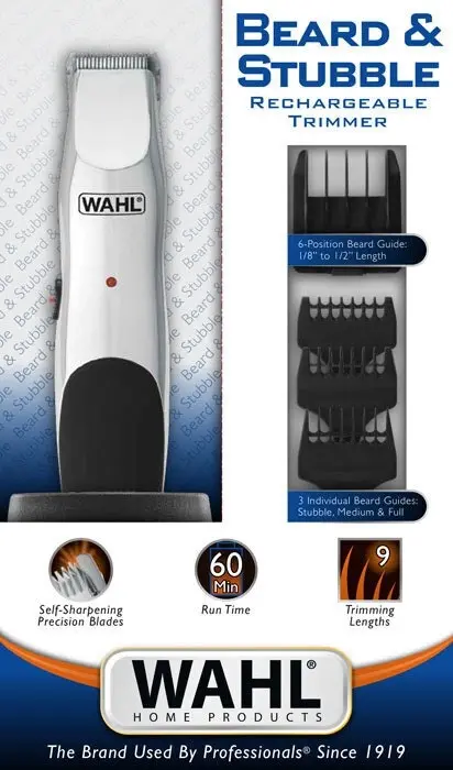 Wahl Beard & Stubble Rechargeable Trimmer Men's Grooming Hair Cut Razor