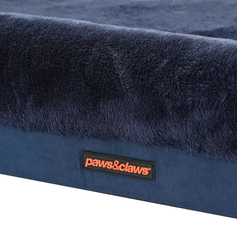 Paws & Claws 103x76cm Winston Orthopaedic Foam Walled Pet/Dog Bed Large Navy