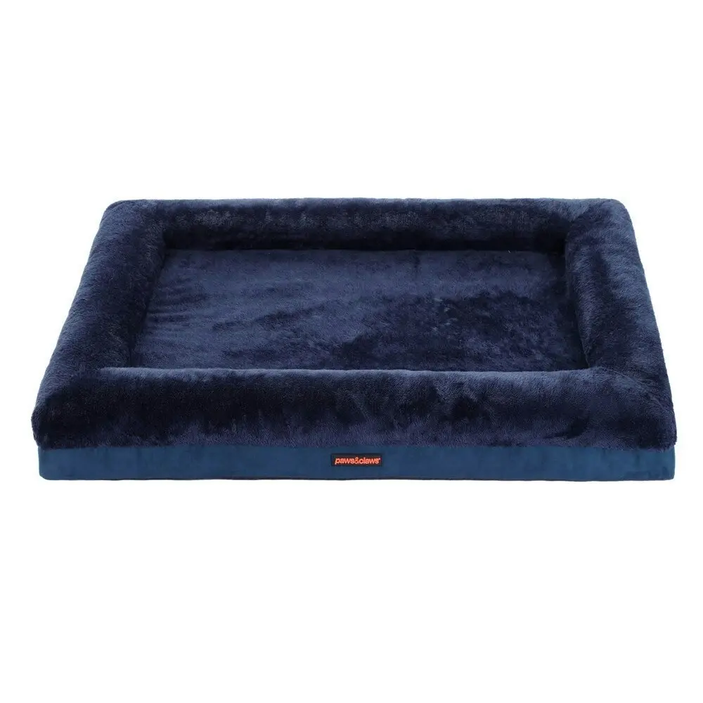 Paws & Claws 103x76cm Winston Orthopaedic Foam Walled Pet/Dog Bed Large Navy