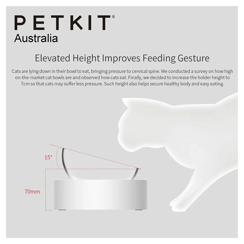 Petkit Fresh Nano Adjustable Single Cat/Dog/Pet Feeding Bowl Set Feeder Clear