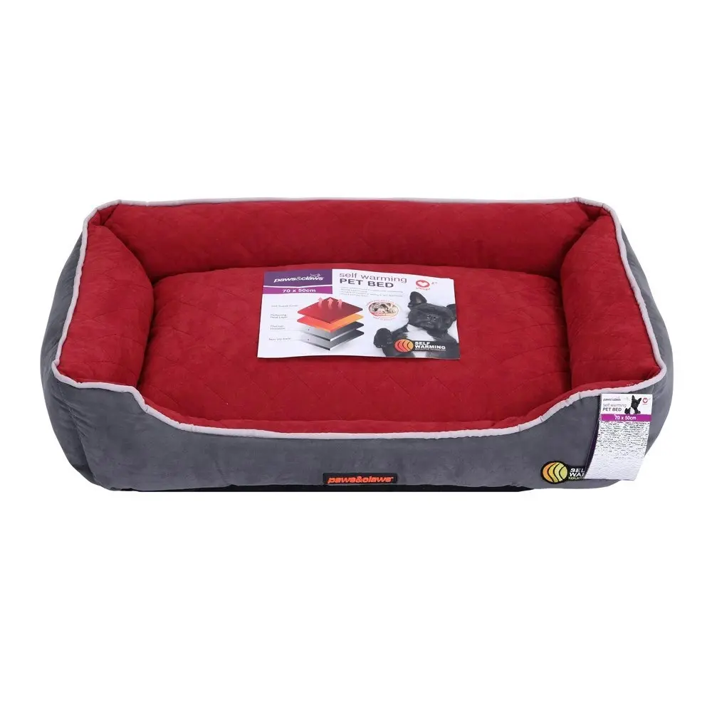 Paws & Claws Self Warming/Thermal Insulated Walled 70x50cm Pet/Dog Bed Medium