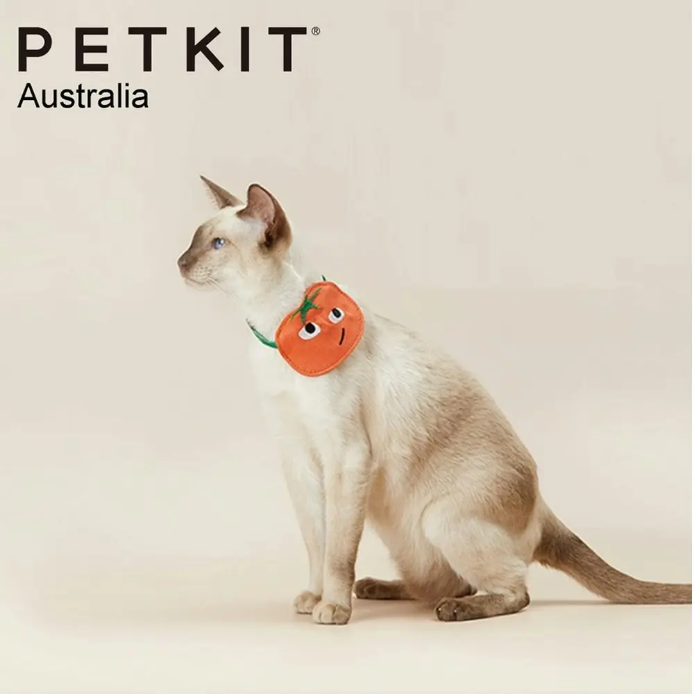 Petkit Adjustable Pet Saliva Towel/Bib Collar Party Cute Accessory Red Persimmon