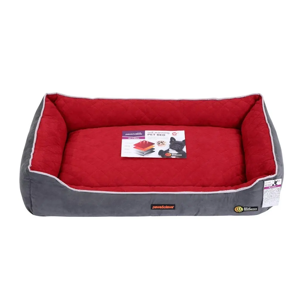 Paws & Claws Self Warming/Thermal Insulated Walled 90x60cm Pet/Dog Bed Large