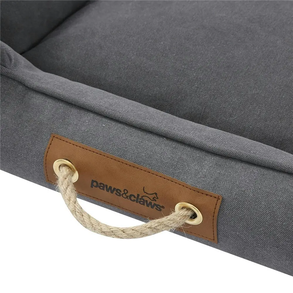 Paws & Claws Lighthouse Medium 60cm Dog/Pets Walled Canvas Foam Bed Dark Grey