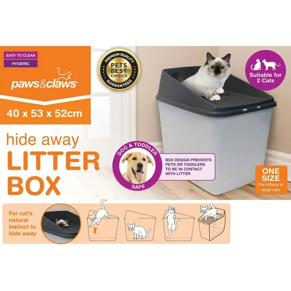 Paws & Claws Hide Away Pet/Kitten/Cat Litter Box w/ Built In Filtering Grate Lid