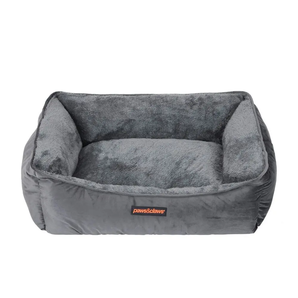 Paws & Claws 60x50cm Moscow Walled Pet Dog Sleeping Cushion Bed Small Grey