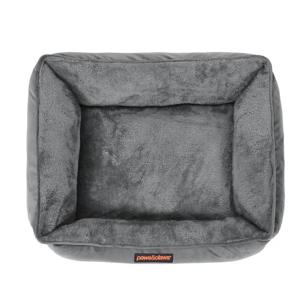 Paws & Claws 60x50cm Moscow Walled Pet Dog Sleeping Cushion Bed Small Grey