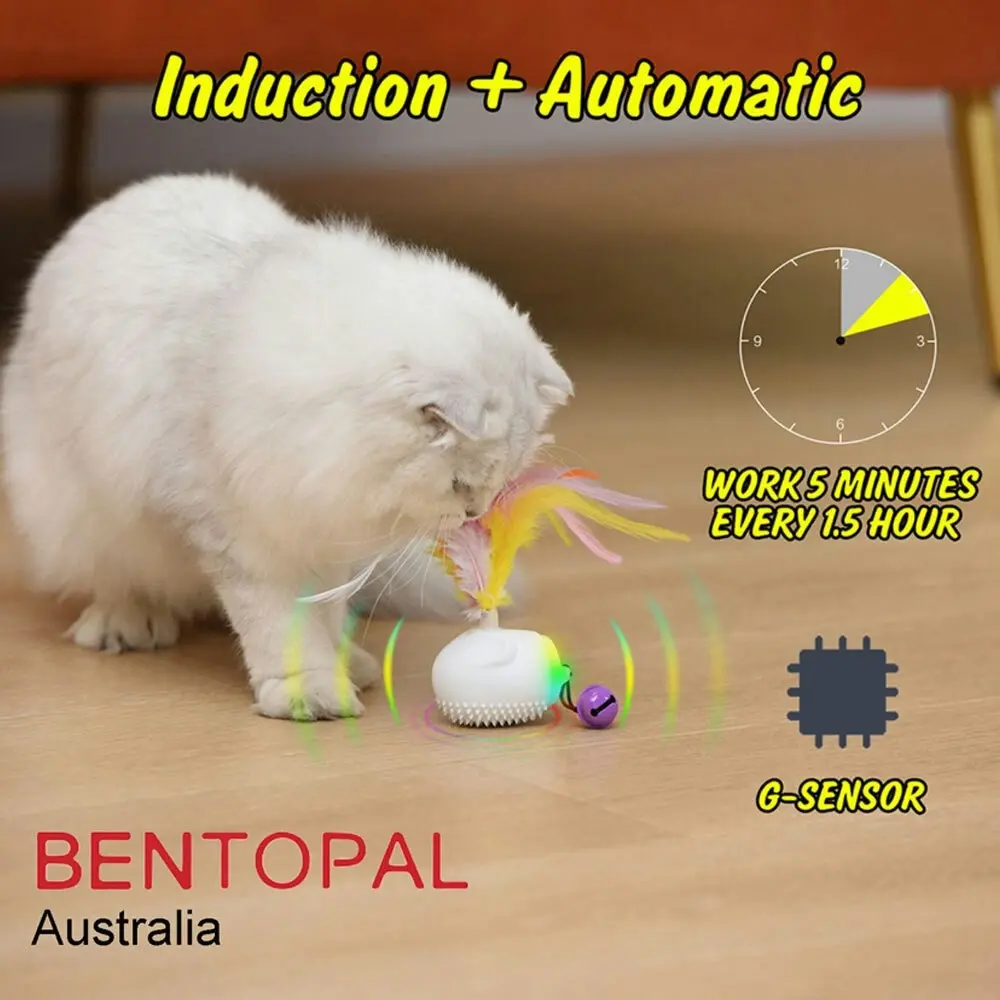 Bentopal Rechargeable Smart Jumpy Mouse Pets Interactive Cat Toy w/LED Lights