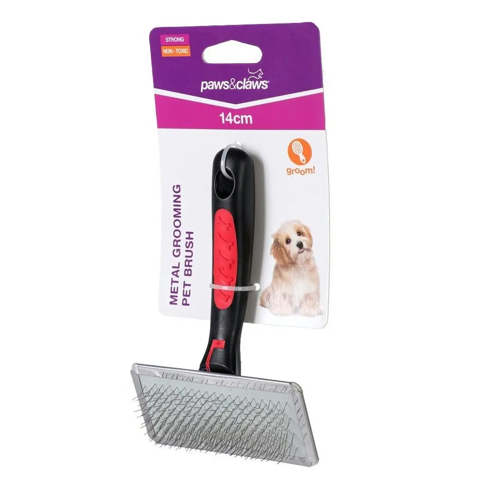 Paws & Claws 14cm Metal Grooming Pet Clean Brush Dog/Cat Hair Cleaning Comb BLK