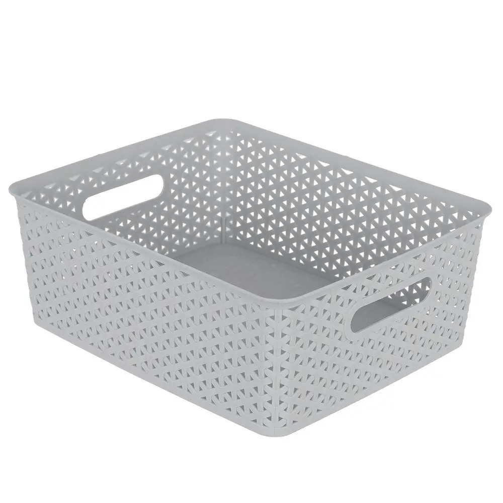 3x Boxsweden Organiser Basket Wicker Design 35cm Storage Box Containers Assort.