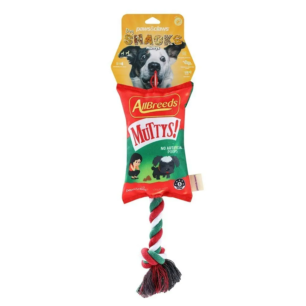 3x Paws & Claws 39cm Muttys Lollies Oxford Tugger Dog Pet Toy w/ Rope/Squeaker