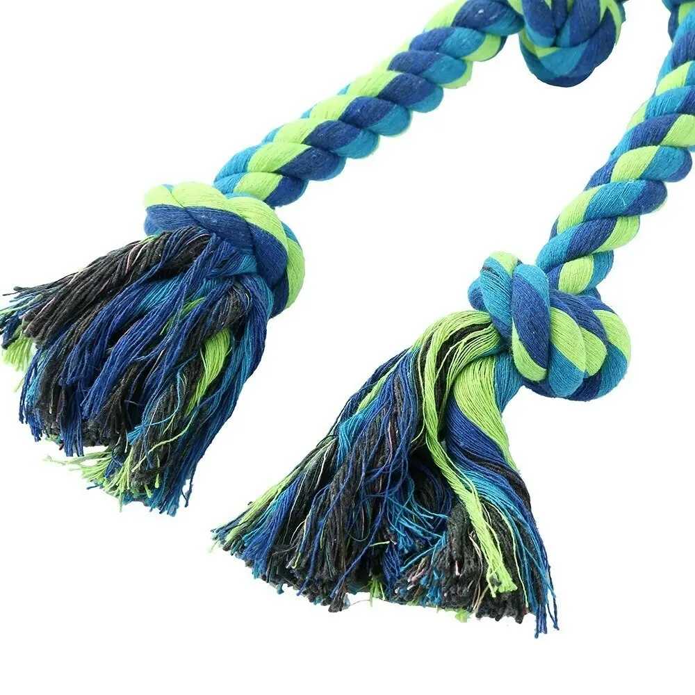 Paws & Claws 50cm Twin Knotted Rope Tugger Dog Toy Pet Chew Interactive w/Handle