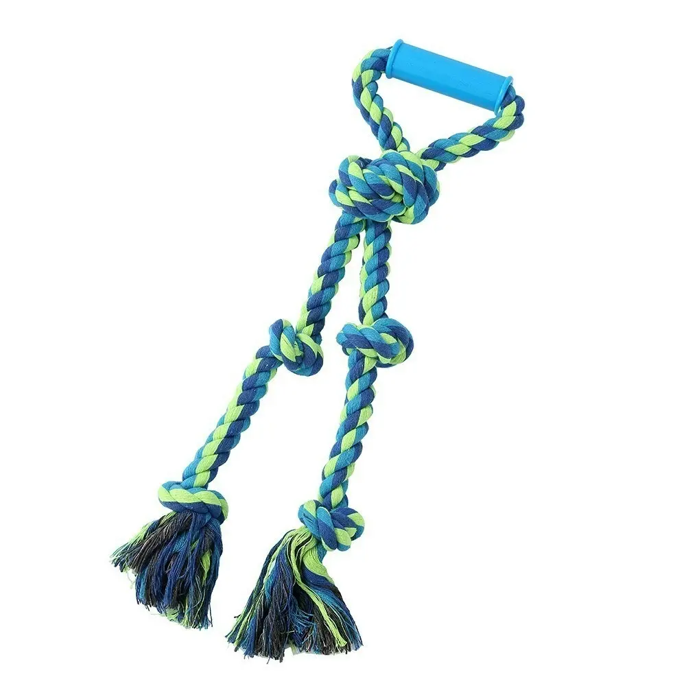 Paws & Claws 50cm Twin Knotted Rope Tugger Dog Toy Pet Chew Interactive w/Handle