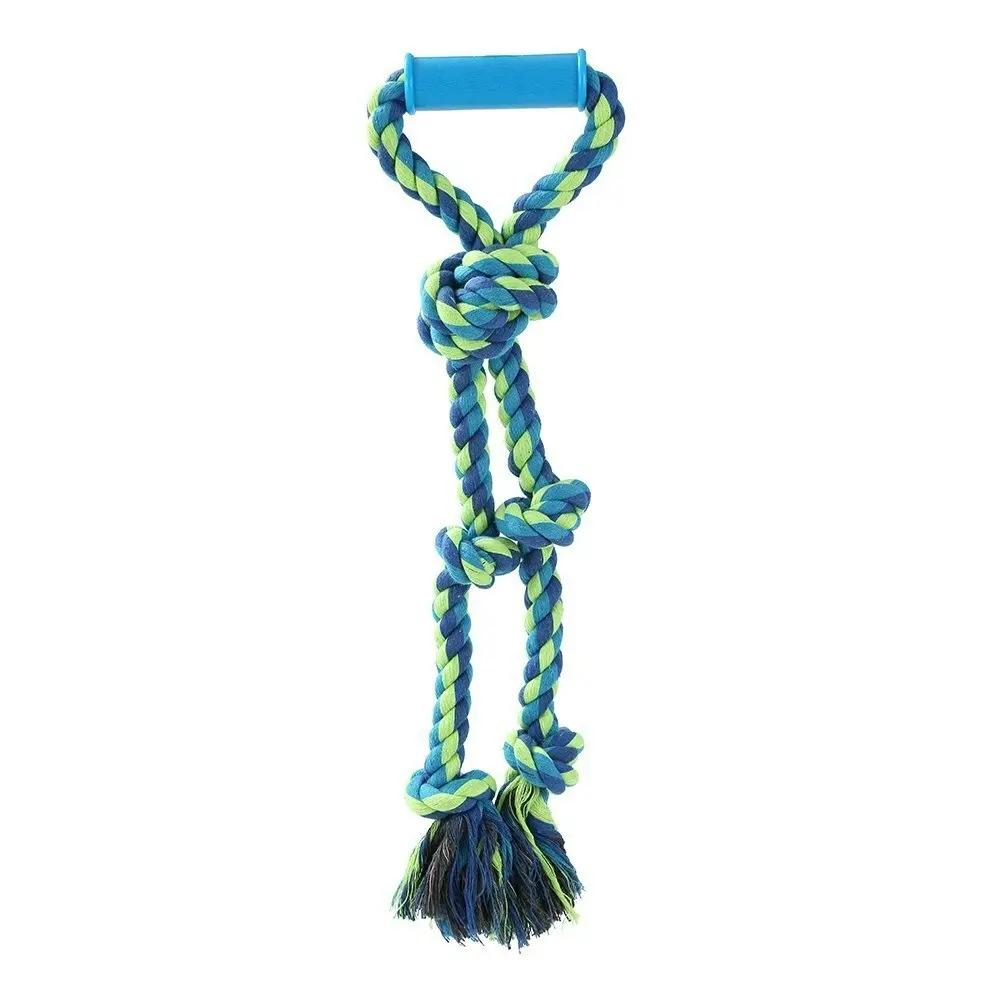 Paws & Claws 50cm Twin Knotted Rope Tugger Dog Toy Pet Chew Interactive w/Handle