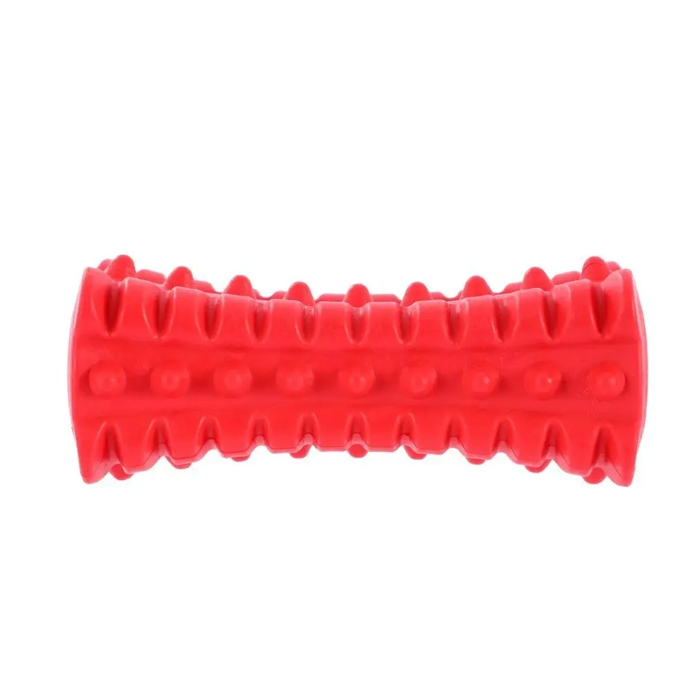 Paws & Claws 16cm Beef Flavour-Bone Spiky Bone Rubber Dog Toy Gums Clean Red