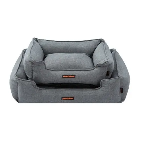 Paws & Claws Pia 60cm Walled Pet Dog Bed Sleeping Rectangle Cushion Medium Grey