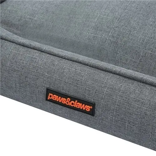 Paws & Claws Pia 80cm Walled Pet Dog Bed Sleeping Rectangle Cushion Large Grey