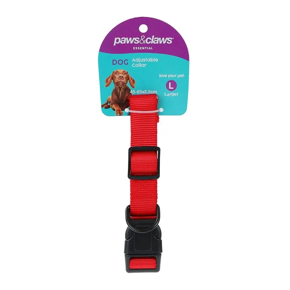 Paws & Claws Adjustable Pets/Dogs Collar/Harness/Straps 46-65cm Large Assorted