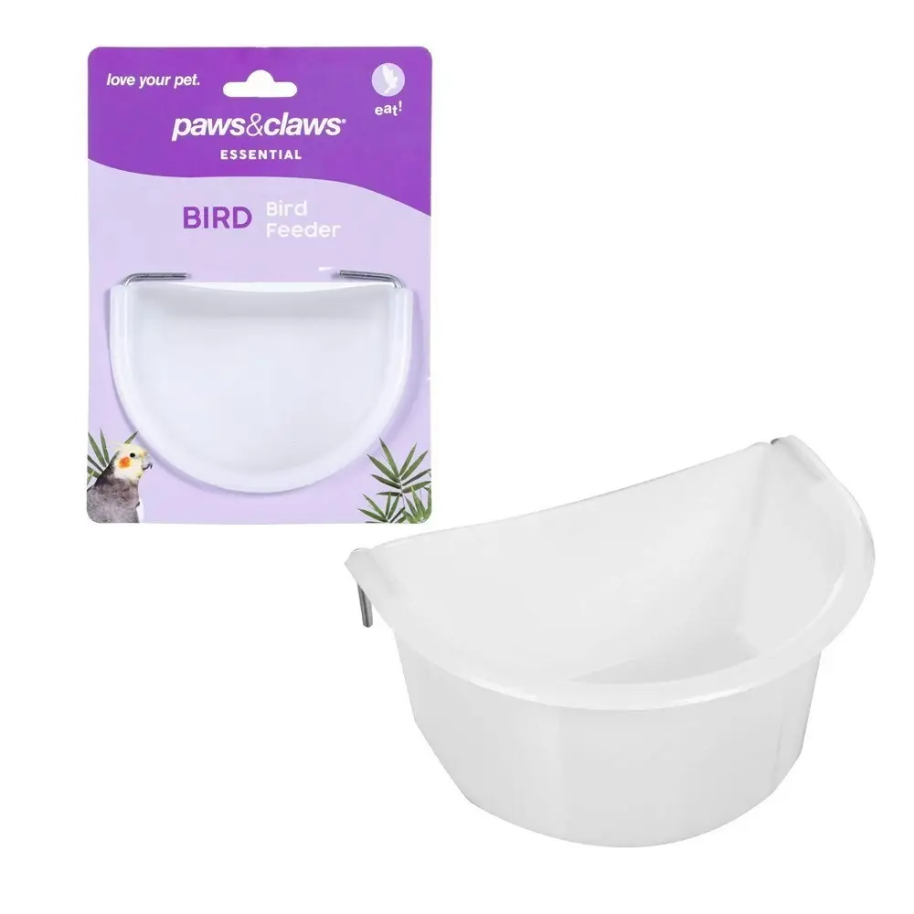 4x Paws & Claws Bird Pet 11.5cm Feeder Seed Feeding Food Water Container Bowl WH