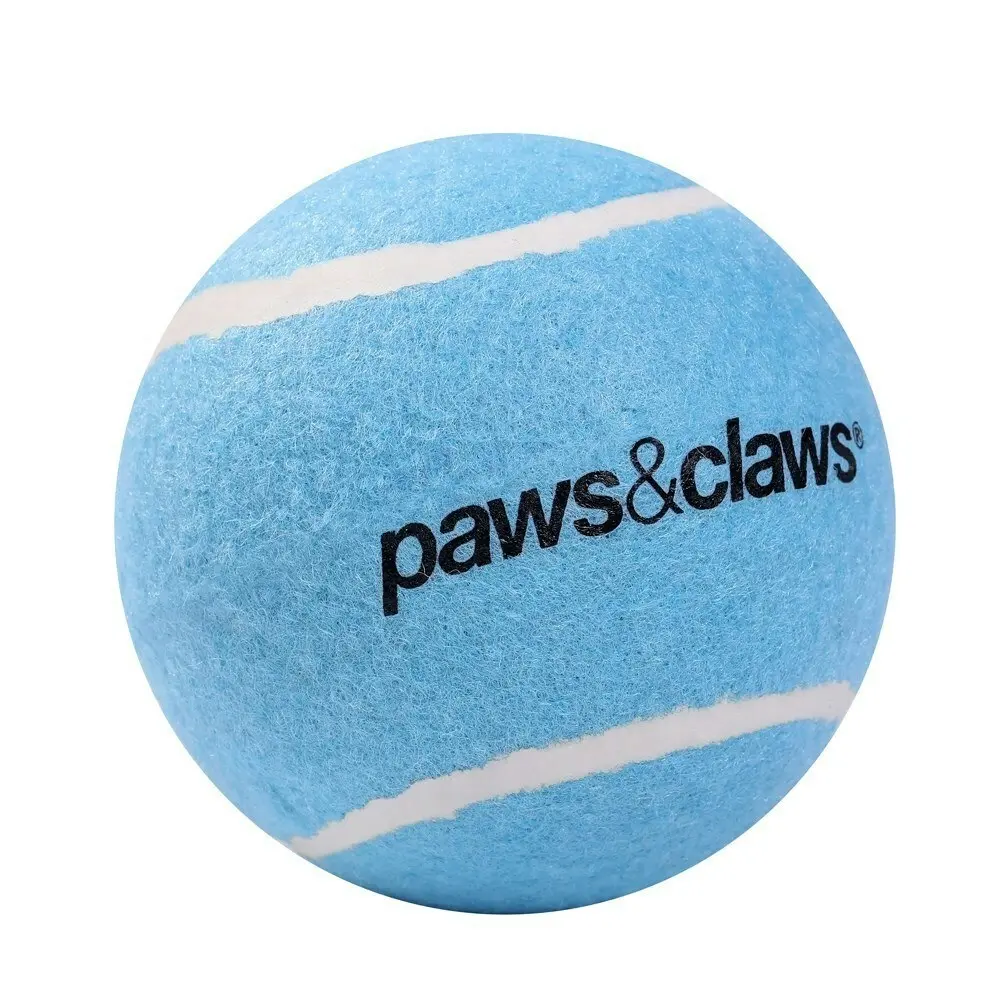 4x Paws & Claws Dog Toy Jumbo 10cm Tennis Solid Ball Pet Interactive Fun Assort