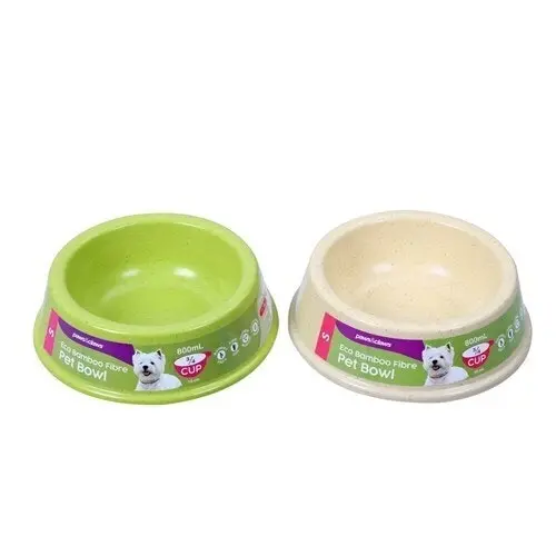 3x Paws & Claws Bamboo 800ml/18cm Fibre Bowl Pet/Dog Food Feeding Container Asst