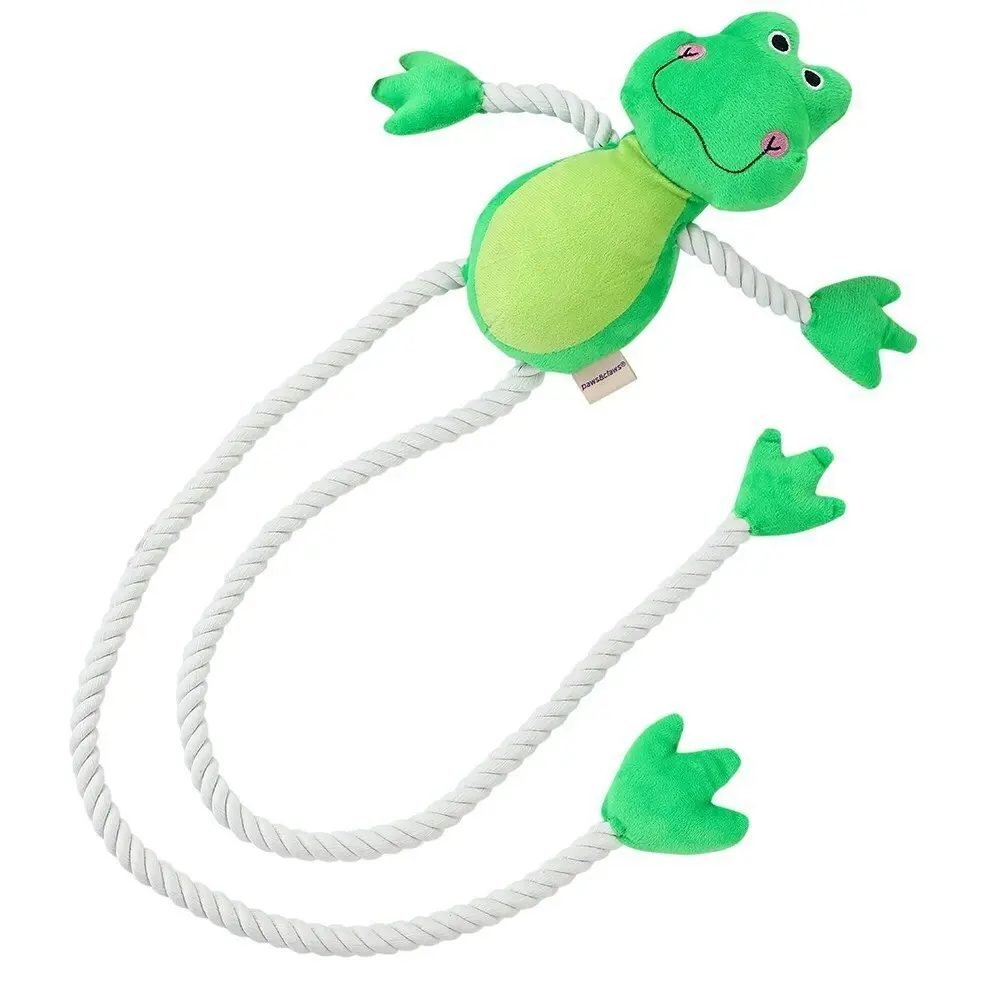 3x Paws & Claws Dog Toy 107cm Super Long Rope Leg Frog Pet Chew Bite w/ Squeaker