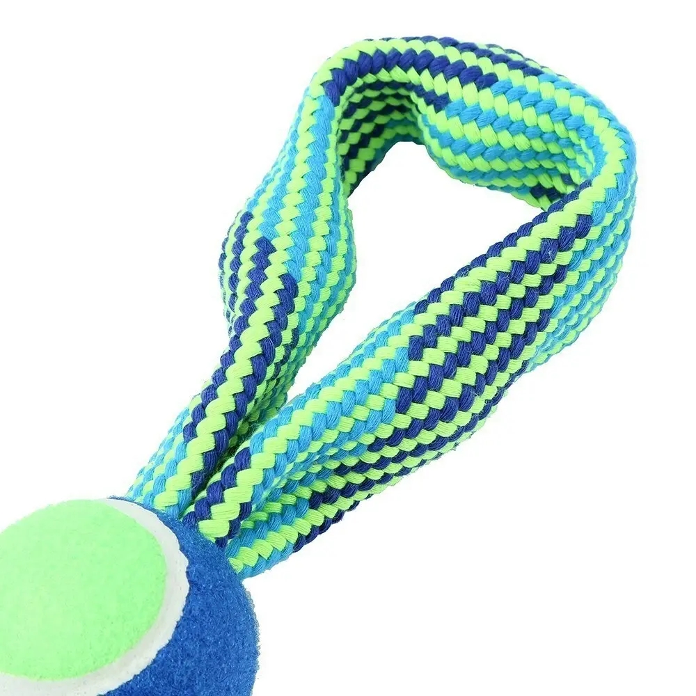 Paws & Claws 33cm Tug-Of-War Dog Toy Double Loop Rope w/ Tennis Ball/Squeakers