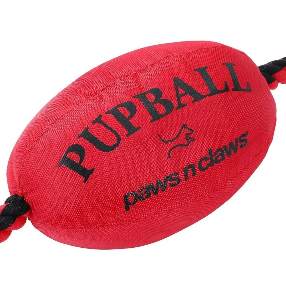 Paws & Claws 75cm Footy Oxford Dog Rope Toy Tugger Pupball Pet Chew Play Red