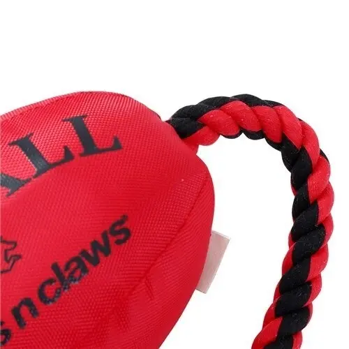 Paws & Claws 75cm Footy Oxford Dog Rope Toy Tugger Pupball Pet Chew Play Red