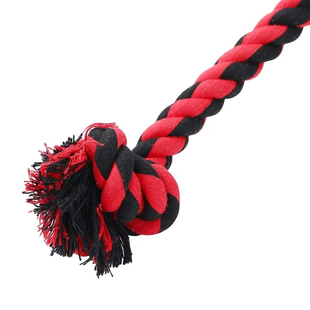 Paws & Claws 75cm Footy Oxford Dog Rope Toy Tugger Pupball Pet Chew Play Red