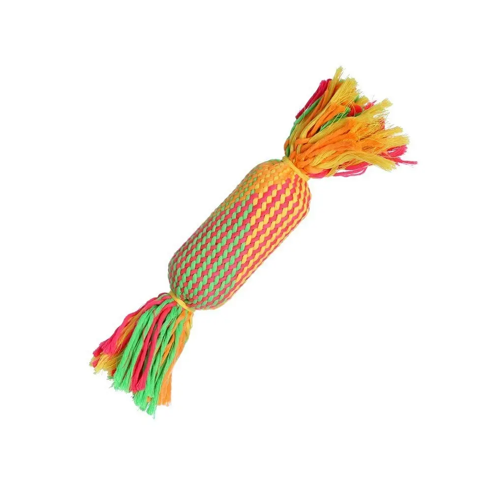 Paws & Claws 28cm Bright Neon Knotted Rope Baton Dog Chew Toy Teething Fun Game