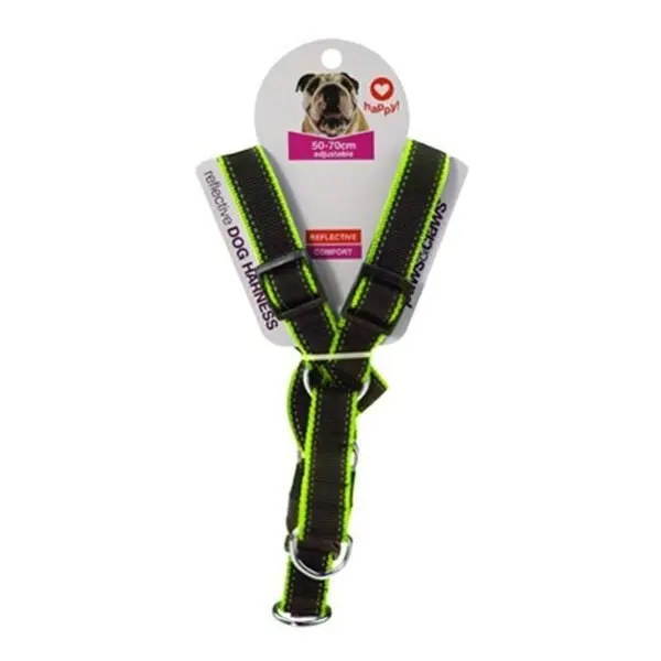 Paws & Claws Premium Dog Harness 50-70cm Reflective Edge Adjustable Strap Assort