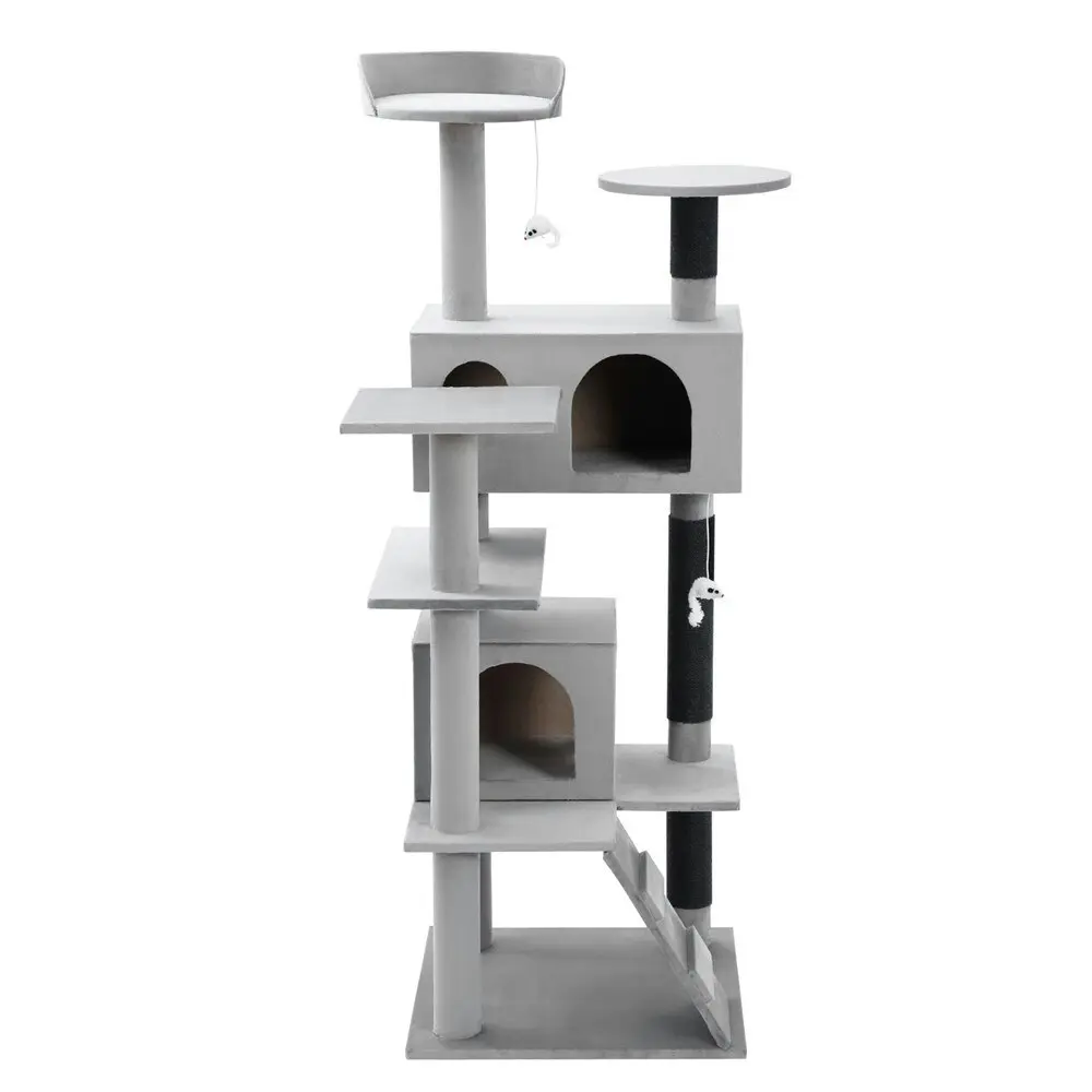 Paws & Claws Catsby 134cm Hamilton Cat House Scratch Post Tower Furniture SL/GRY