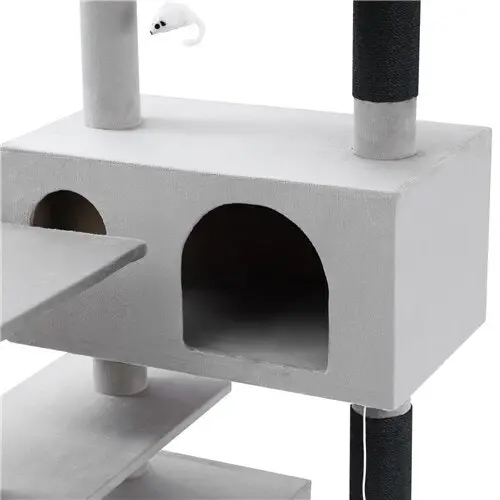 Paws & Claws Catsby 134cm Hamilton Cat House Scratch Post Tower Furniture SL/GRY