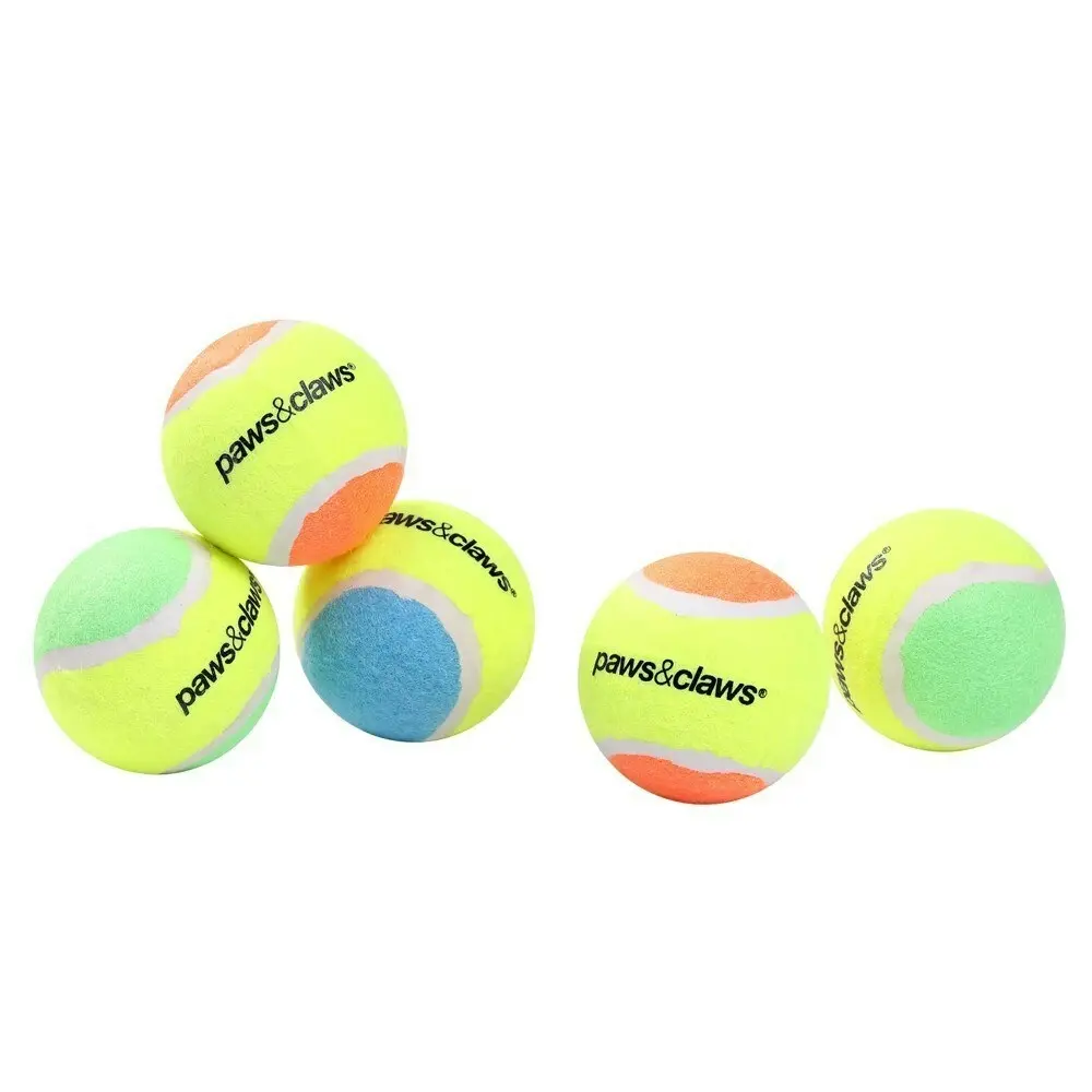 3x 5PK Paws & Claws 6cm Tennis Balls 2-Tone Dog Toy Interactive Fun Play Toys