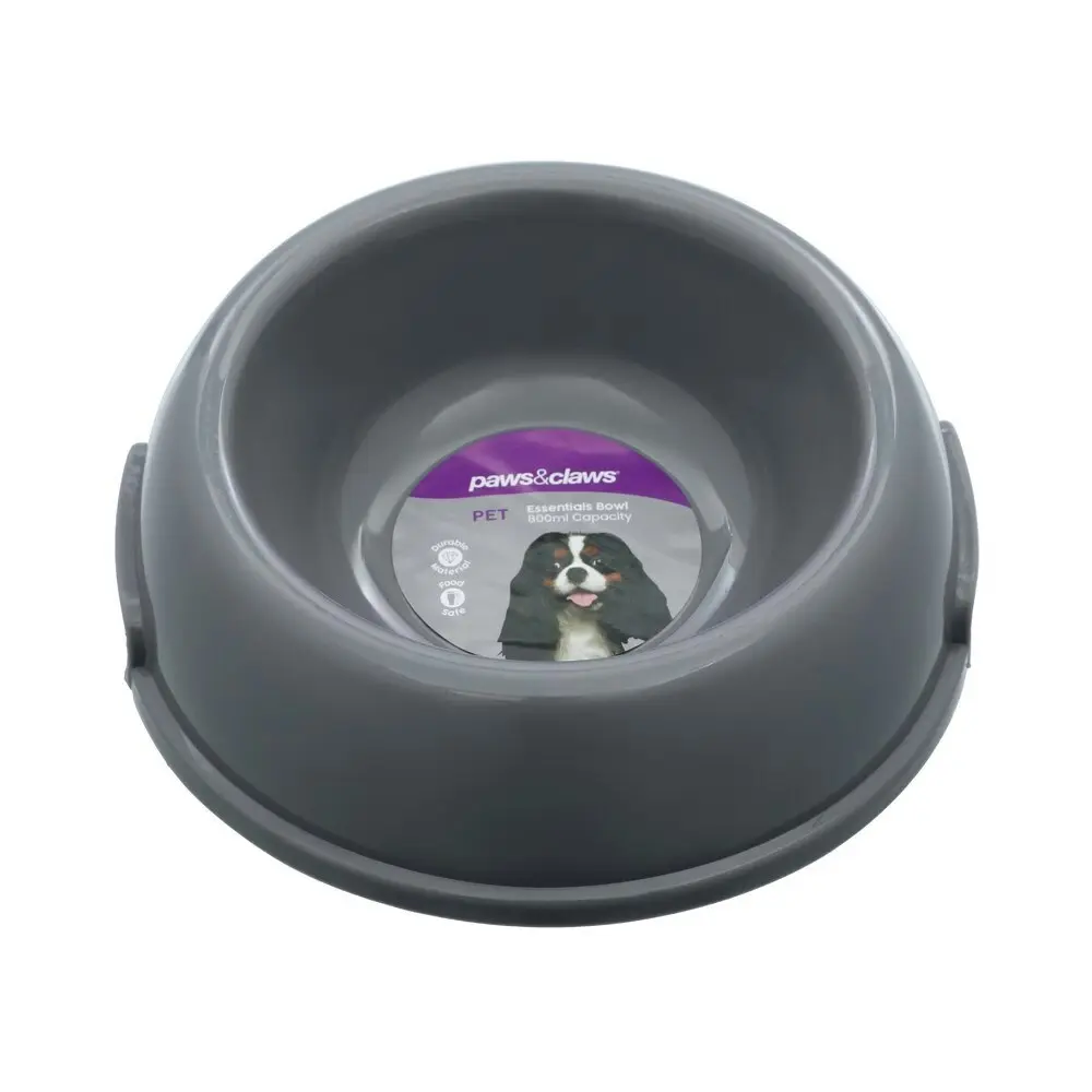 4x Paws & Claws Pet Essentials 800ml/18cm Dog Bowl Round w/ Handle Medium Assort