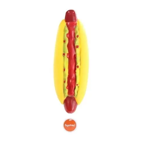 3x Paws & Claws 26cm Fast Food Large Vinyl Dog Chew Bite Toy w/ Clip Strip Asst.