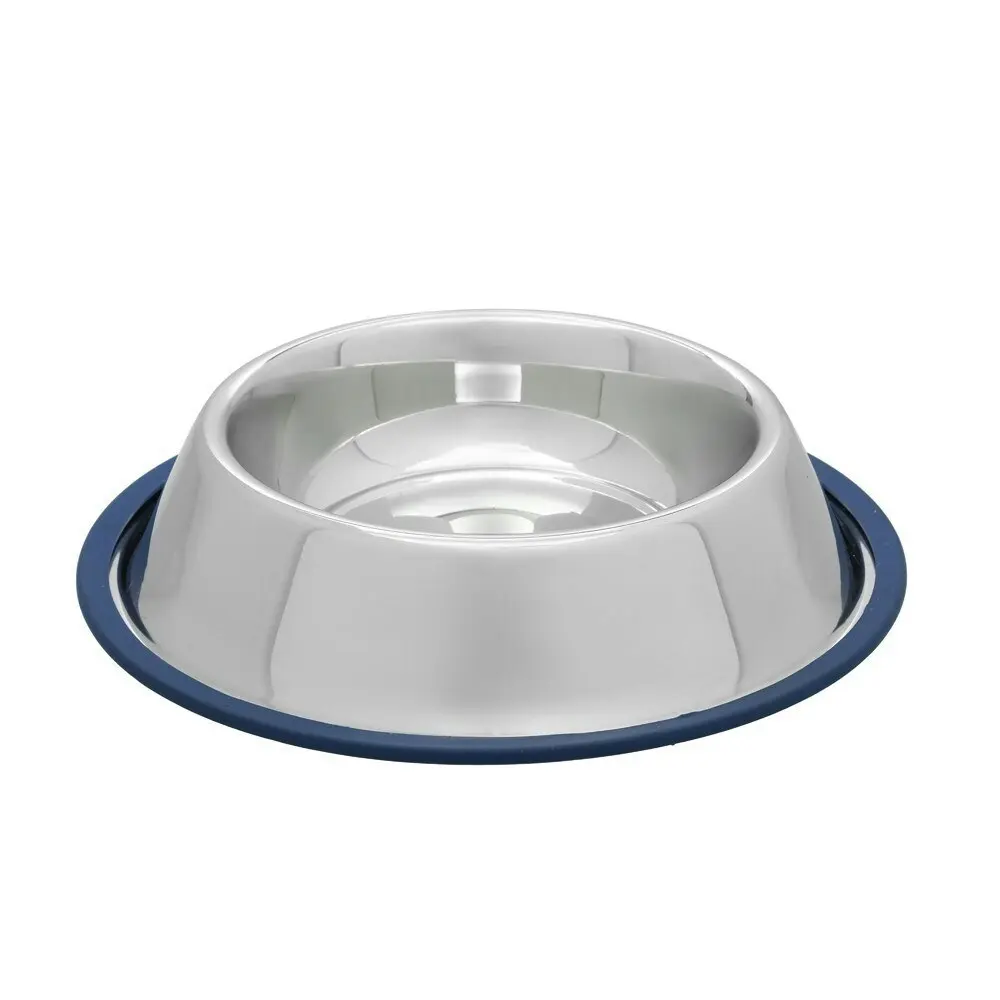 Paws & Claws Dog Feeding Bowl 850ml/25cm Pet Food Stainless Steel Feeder Blue