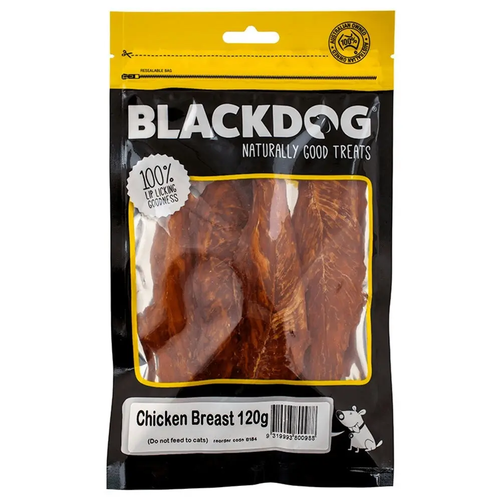 2x Blackdog 120g Naturally Good Pet/Dog Chicken Breast Fillet Healthy Treat/Food