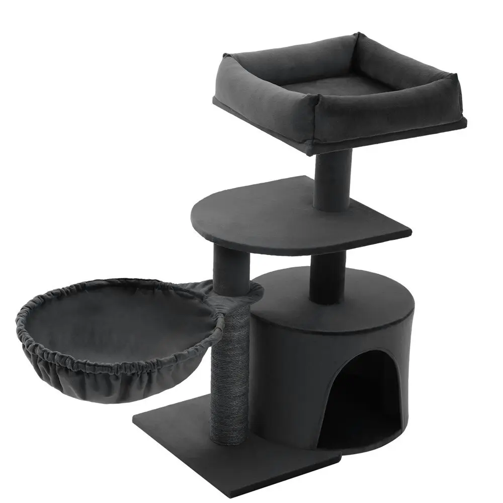 Paws & Claws 50cm Catsby Carlton Condo Cat Tree Scratching Furniture Charcoal