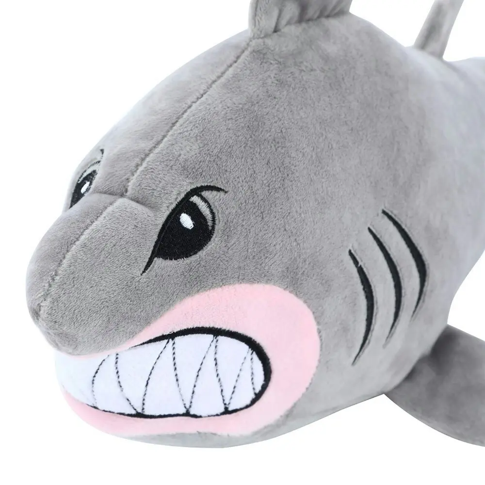 Paws & Claws Pet Dog 50cm Angry Shark Mega Soft Plush Chew Toy w/ Squeaker Grey