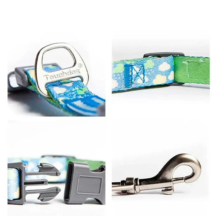 Touchdog 1.2m Trendy Designer Printed Pet Dog Leash/Harness/Collar/Rope Blue M