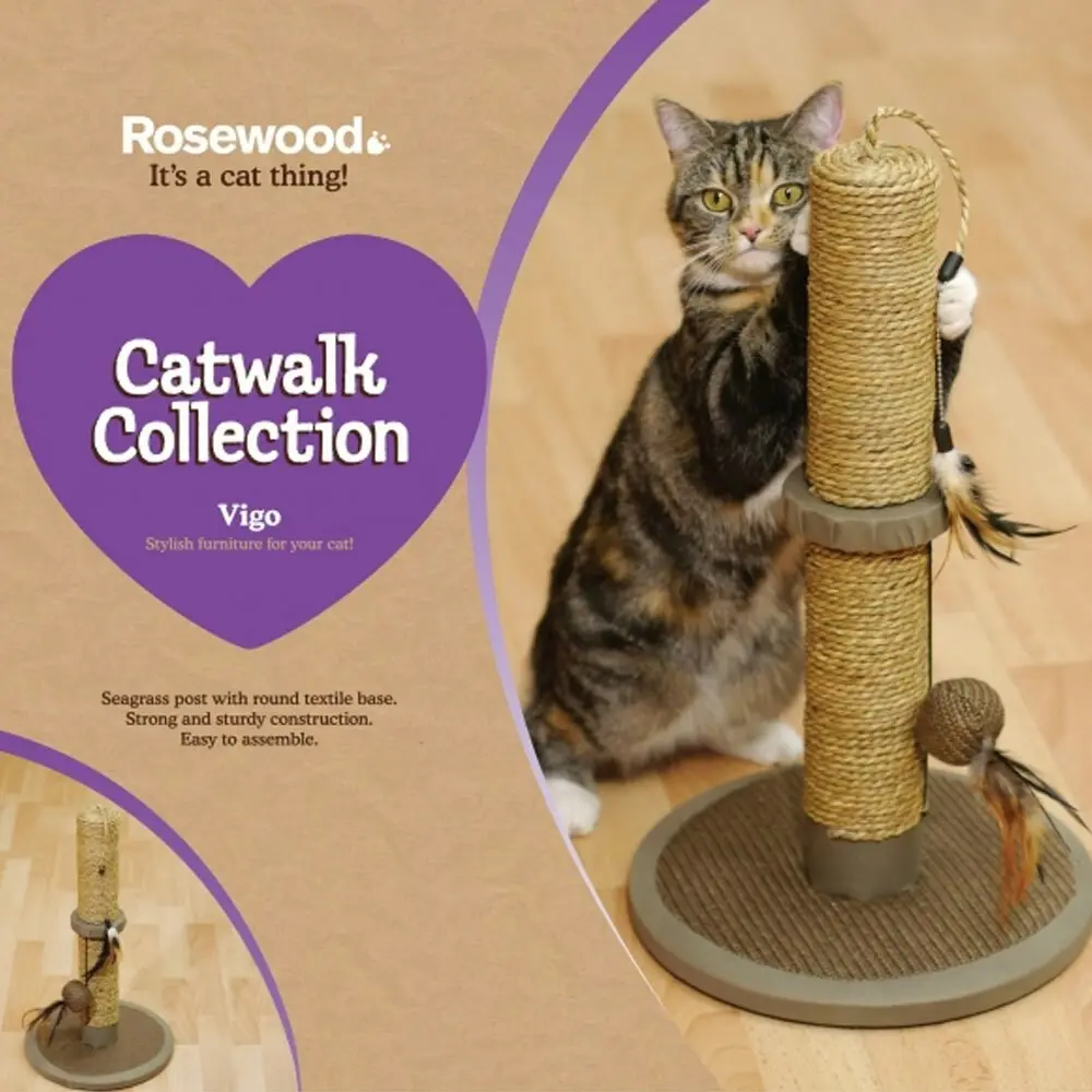 Rosewood 45cm Catwalk Collection Vigo Cat Scratcher/Scratching Post Pet Catnip