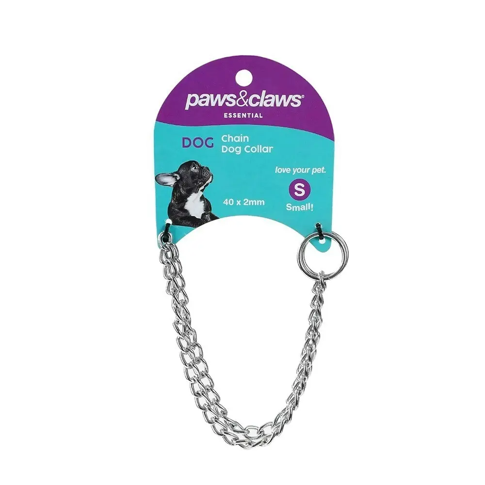 6x Paws & Claws Pet 40cmx2mm Chain Collar/Necklace Choker for Small Dogs Silver