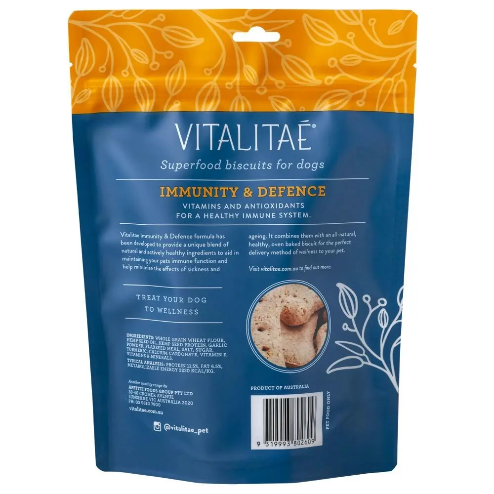 Vitalitae Dog/Pet 350g Biscuits Immunity/Defence w/ Hemp Oil/Protein Food Treats